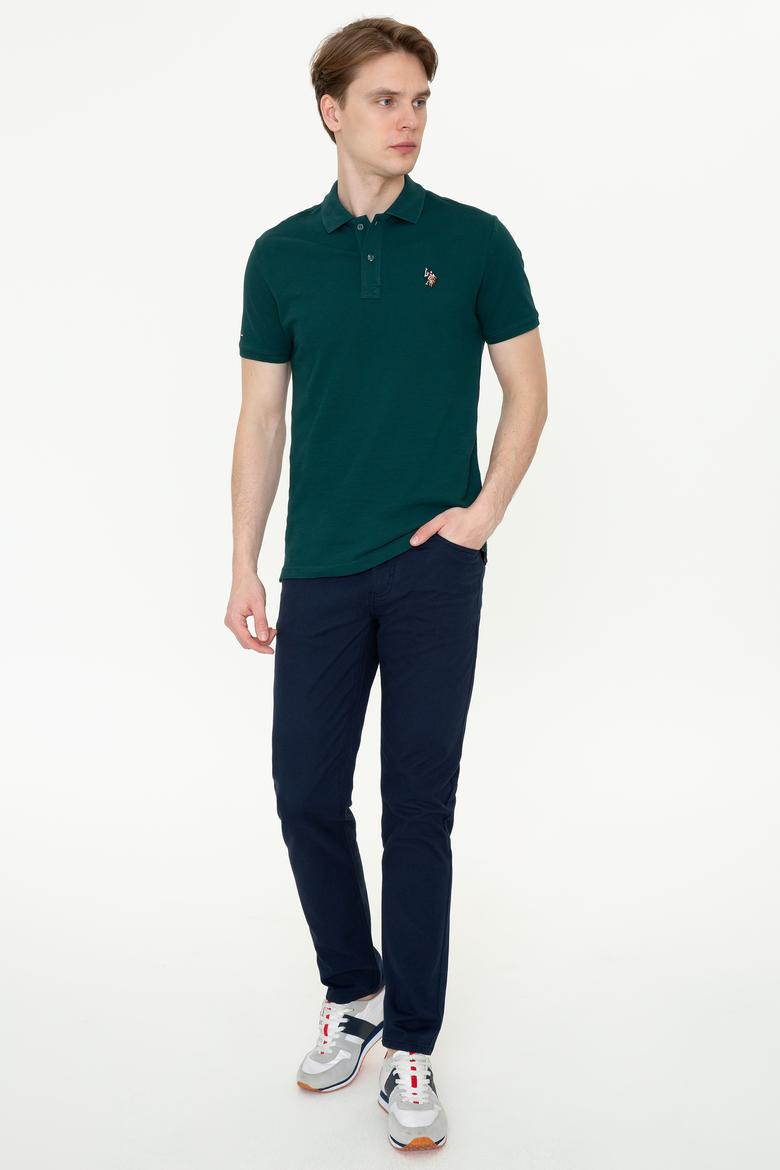 Erkek Koyu Yeşil Basic Tişört - 50243912057