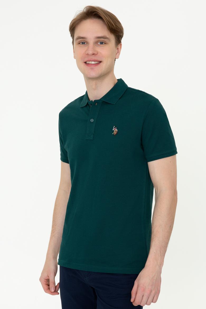 Erkek Koyu Yeşil Basic Tişört - 50243912057