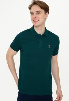 Erkek Koyu Yeşil Basic Tişört - 50243912057