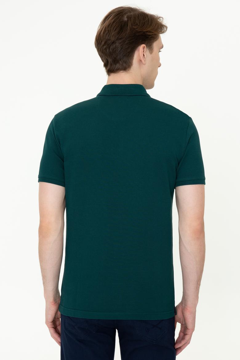 Erkek Koyu Yeşil Basic Tişört - 50243912057