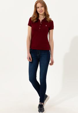 Kadın Bordo T-shirt - 50244197018