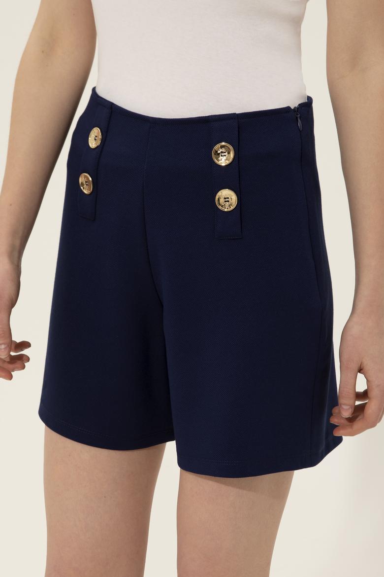 Kadın Lacivert Örme Şort - 50246889010