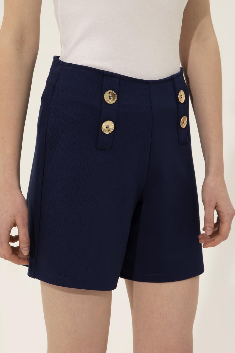 Kadın Lacivert Örme Şort - 50246889010