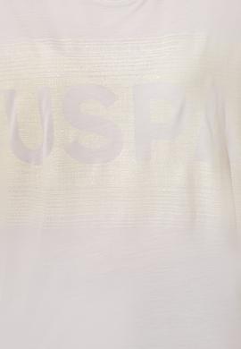 Kadın Beyaz Bisiklet Yaka Tişört - 50249033031