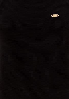 Kadın Siyah Bisiklet Yaka Örme Elbise - 50249045030