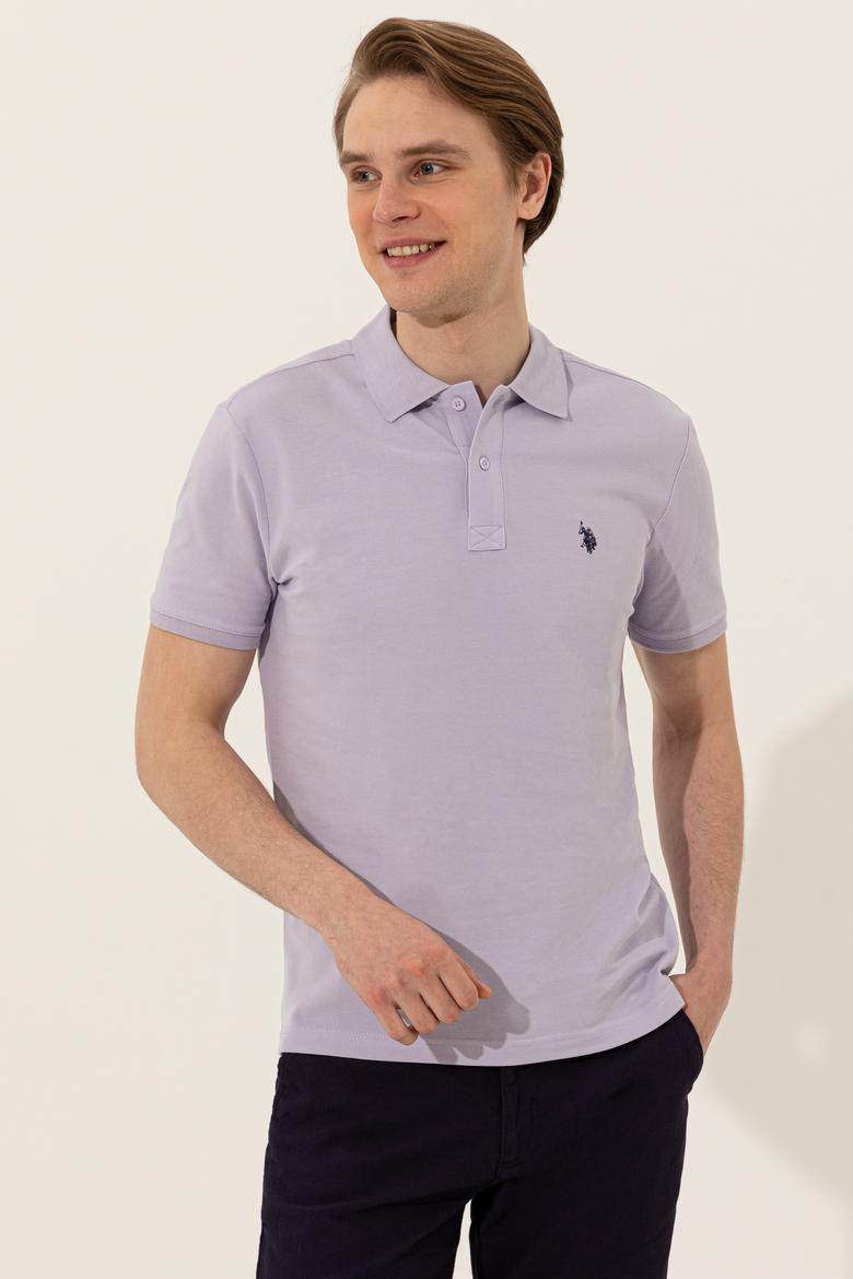 Erkek Lila Basic Tişört