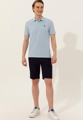 Erkek Açık Mavi Polo Yaka Basic T-Shirt - 50249149006