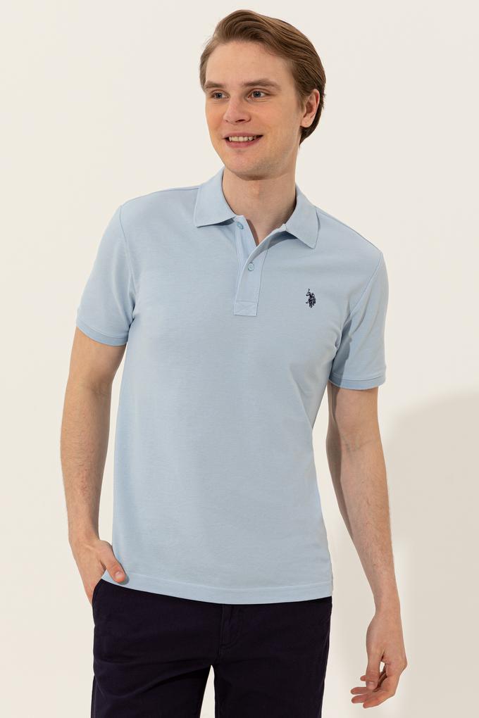 Erkek Açık Mavi Polo Yaka Basic T-Shirt
