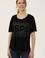Kadın Siyah Bisiklet Yaka Tişört