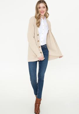 Kadın Bej Triko Hırka - 50257015001