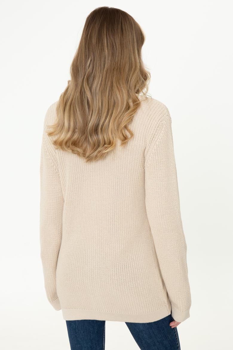 Kadın Bej Triko Hırka - 50257015001