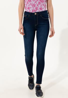 Kadın Koyu Mavi Jean Pantolon - 50260249001