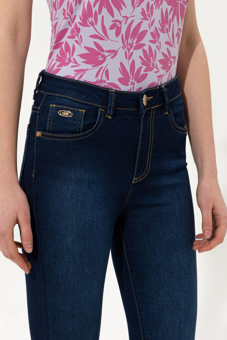 Kadın Koyu Mavi Jean Pantolon - 50260249001