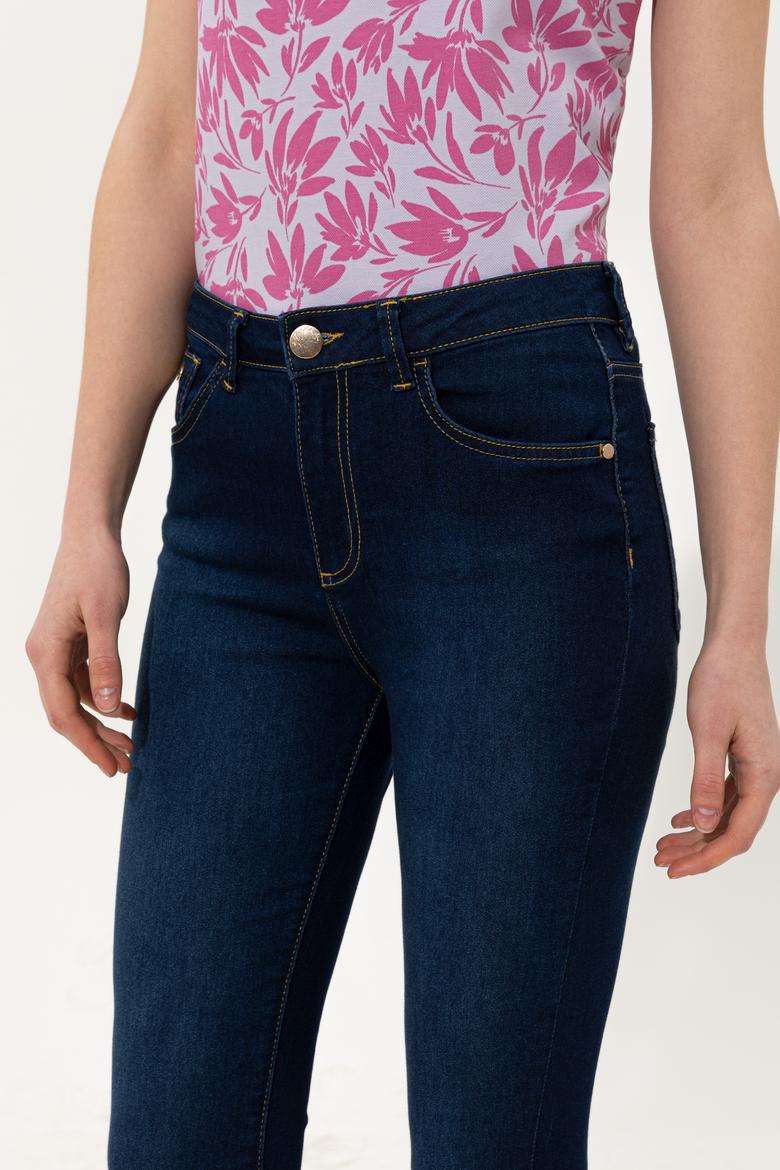 Kadın Koyu Mavi Jean Pantolon - 50260249001