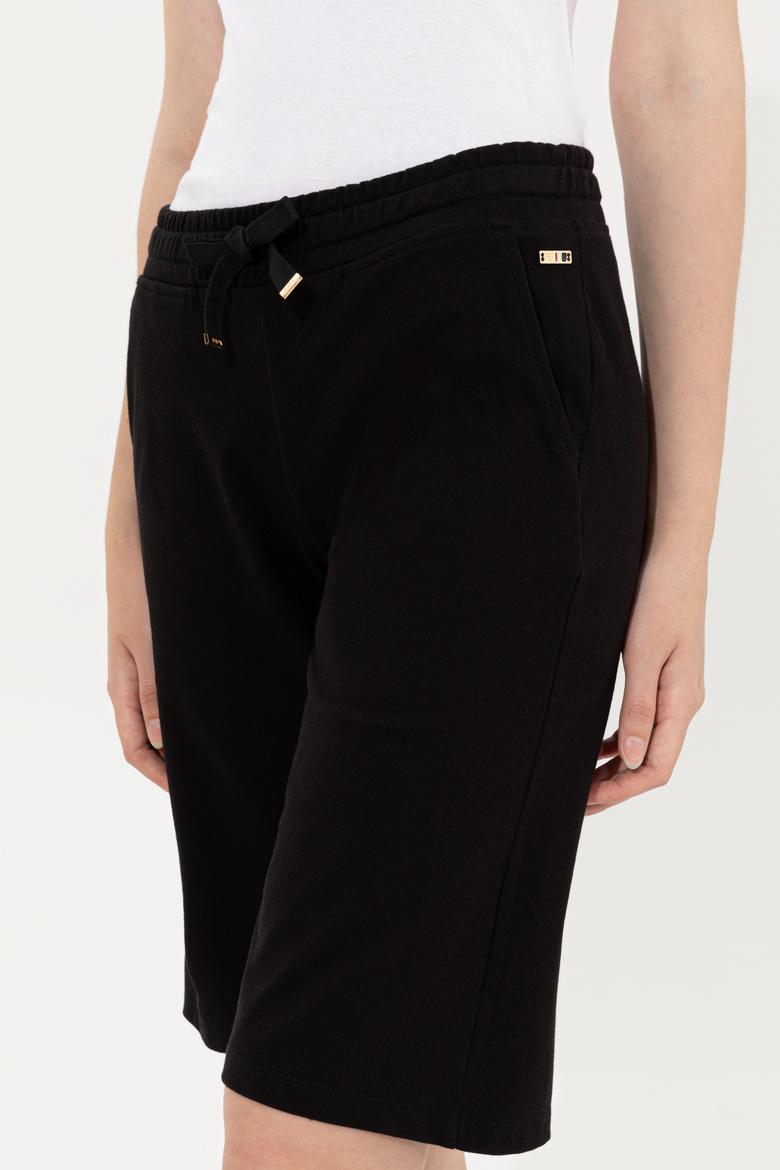 Kadın Siyah Örme Şort - 50253142015