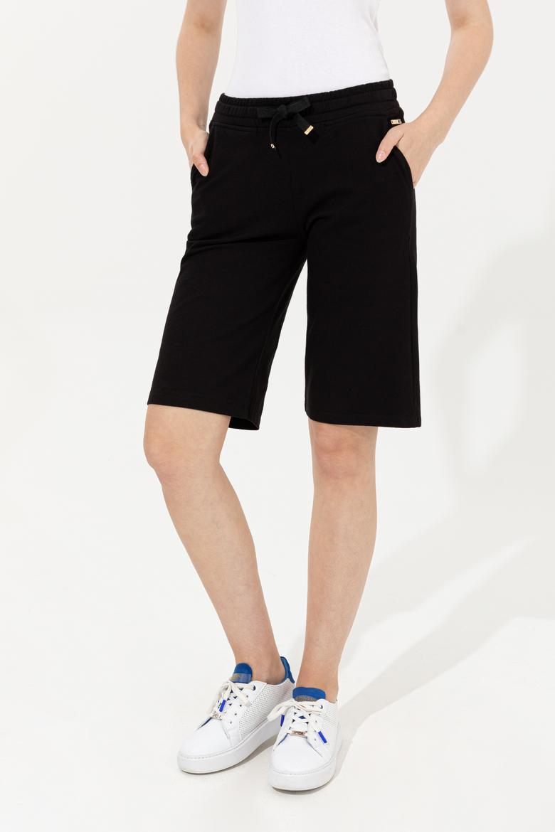 Kadın Siyah Örme Şort - 50253142015