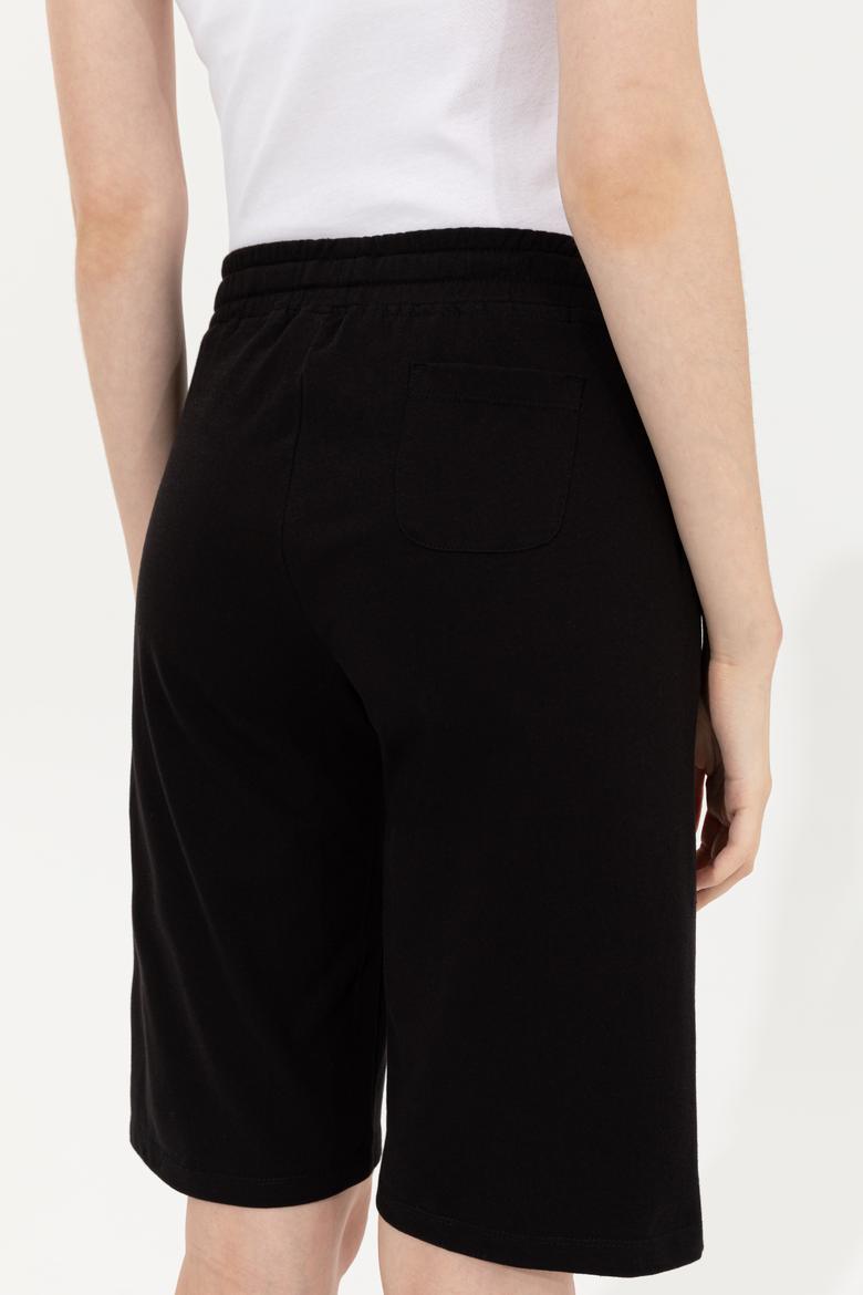 Kadın Siyah Örme Şort - 50253142015