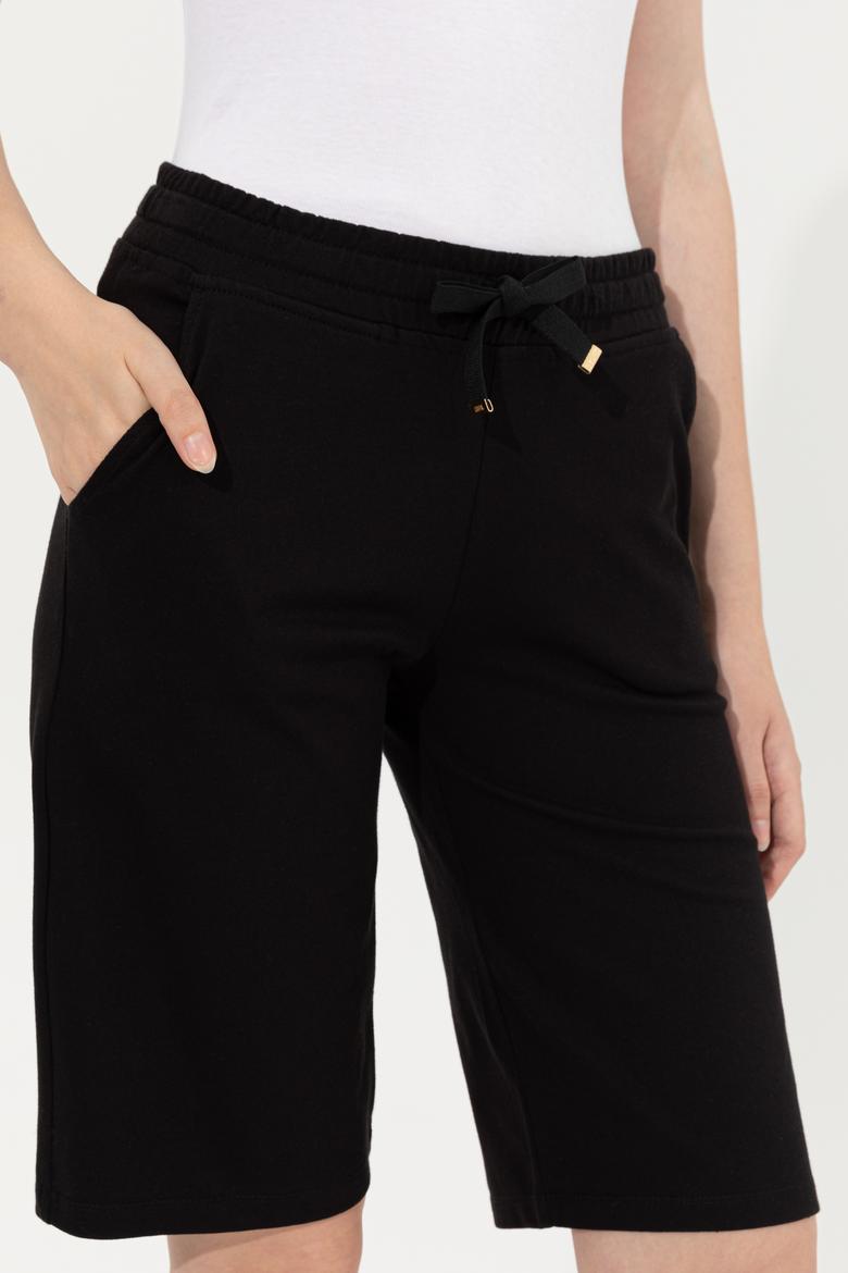 Kadın Siyah Örme Şort - 50253142015