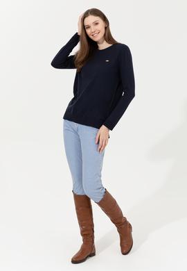 Kadın Lacivert Bisiklet Yaka Basic Kazak - 50251905018