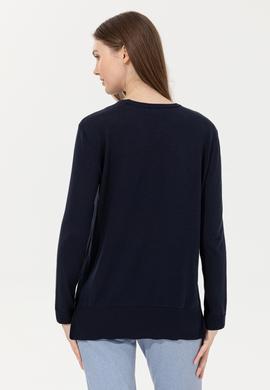 Kadın Lacivert Bisiklet Yaka Basic Kazak - 50251905018