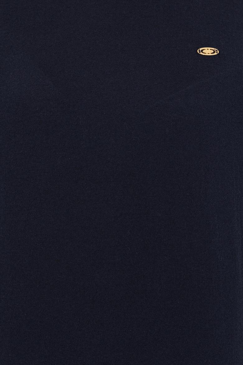 Kadın Lacivert Bisiklet Yaka Basic Kazak - 50251905018