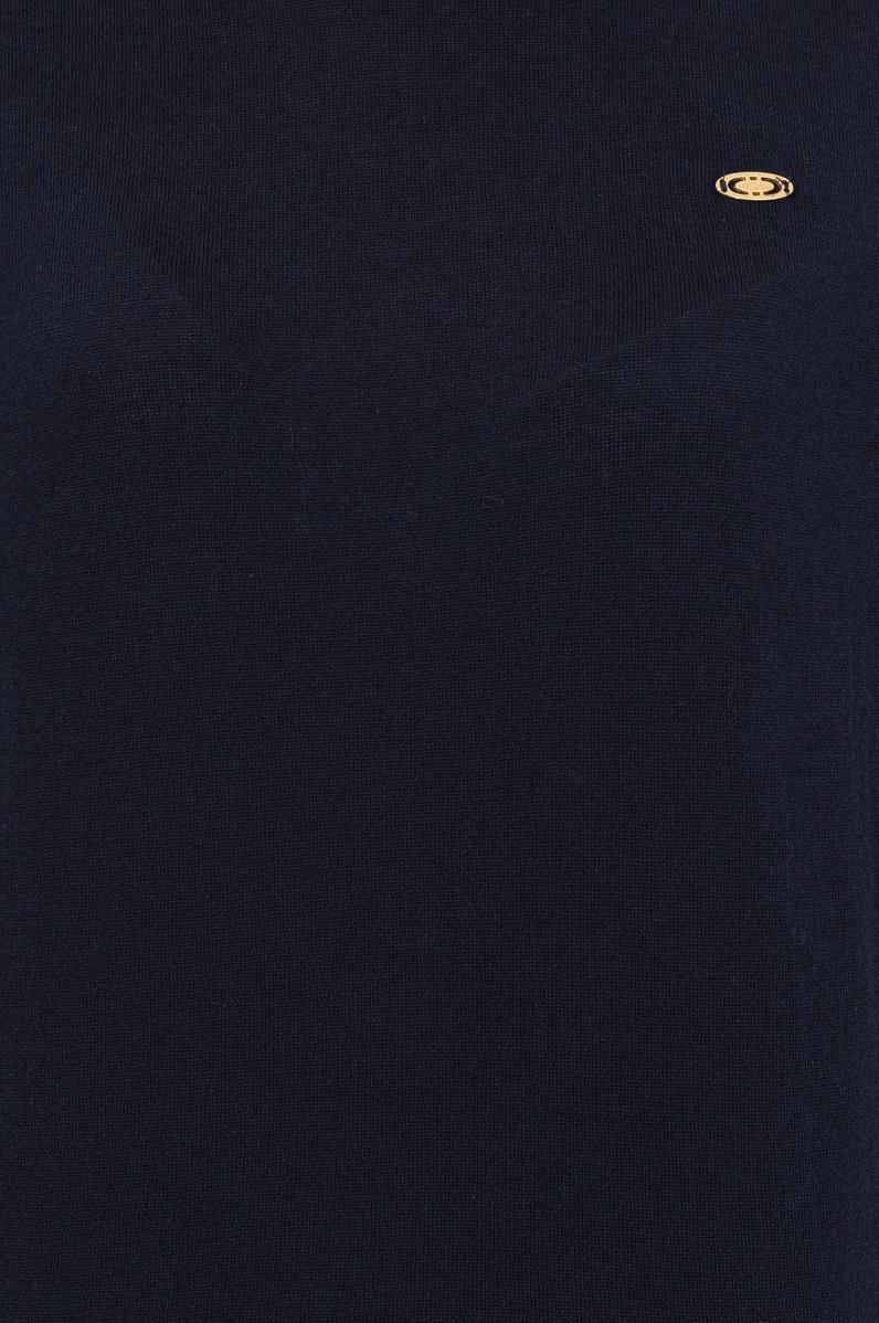 Kadın Lacivert Bisiklet Yaka Basic Kazak