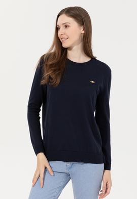 Kadın Lacivert Bisiklet Yaka Basic Kazak - 50251905018