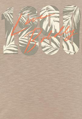 Kadın Haki Bisiklet Yaka Crop Tişört - 50249011004