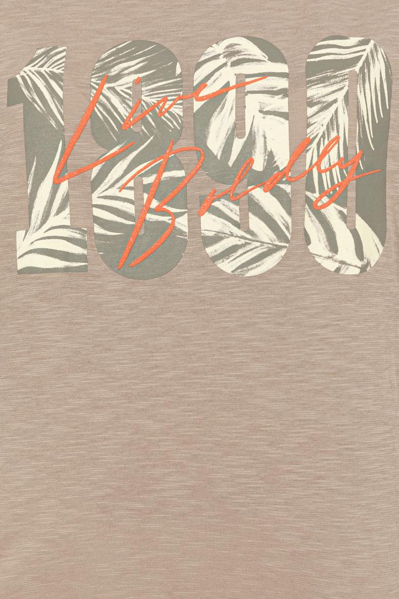 Kadın Haki Bisiklet Yaka Crop Tişört - 50249011004