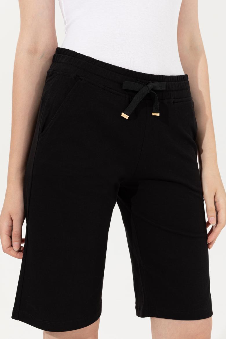 Kadın Siyah Örme Şort - 50246031014