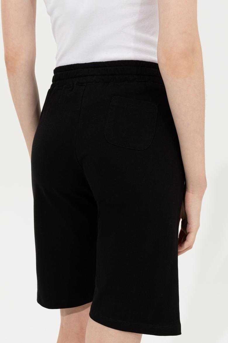 Kadın Siyah Örme Şort - 50246031014