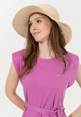 Kadın Menekşe Bisiklet Yaka Örme Elbise - 50248893016