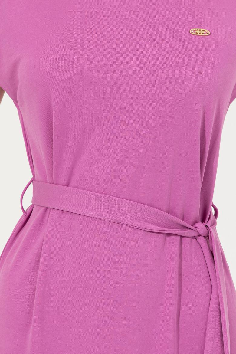 Kadın Menekşe Bisiklet Yaka Örme Elbise - 50248893016