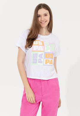 Kadın Mint Bisiklet Yaka Crop Tişört - 50249005004