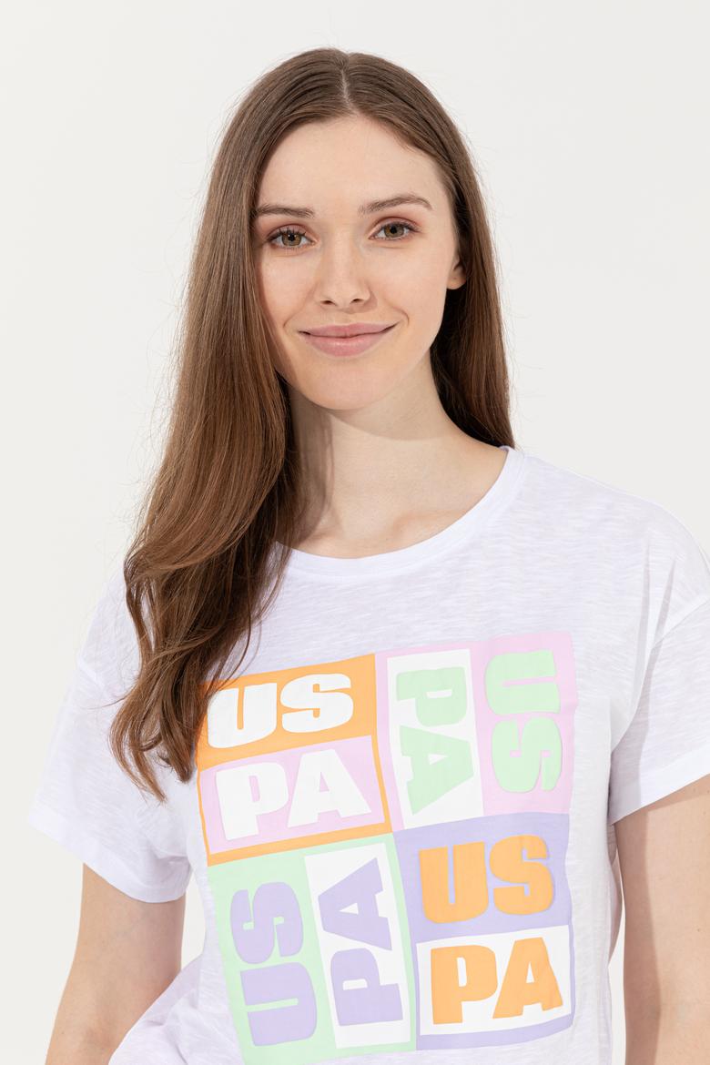 Kadın Mint Bisiklet Yaka Crop Tişört - 50249005004