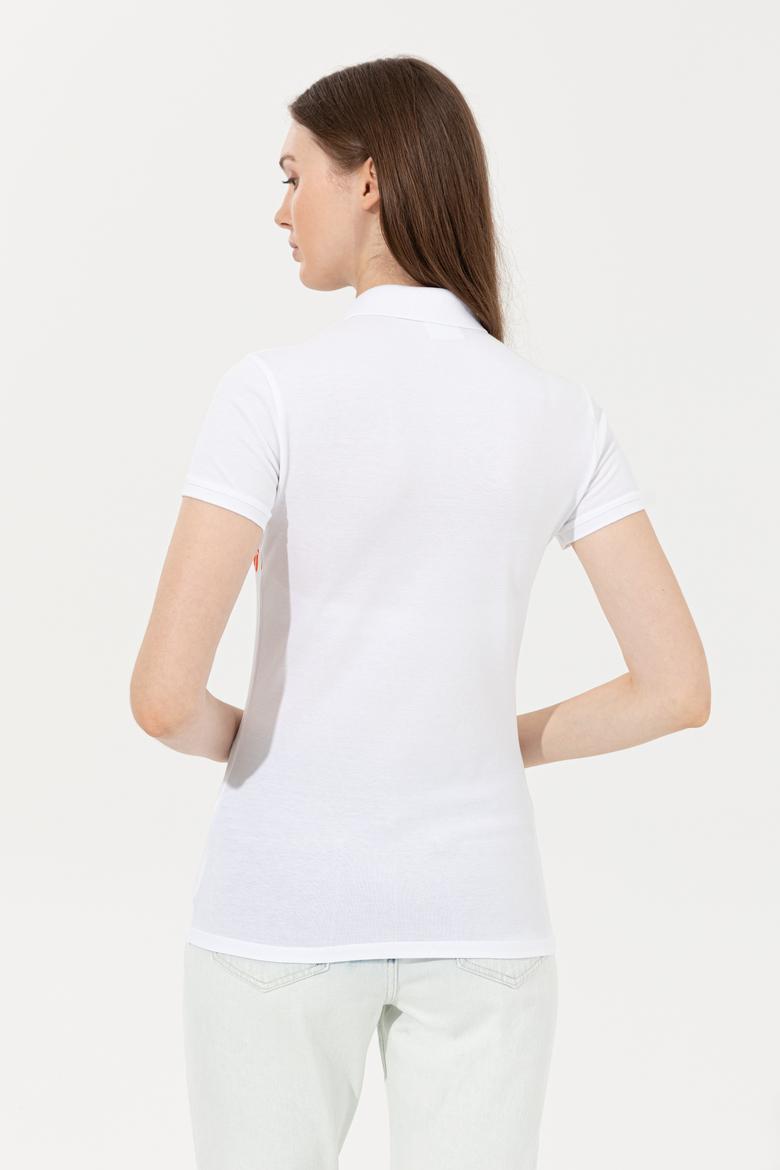 Kadın Mavi Polo Yaka Tişört - 50248995016