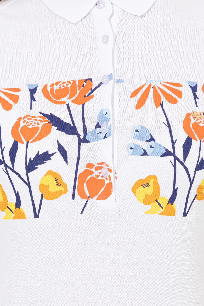 Kadın Mavi Polo Yaka Tişört - 50248995016