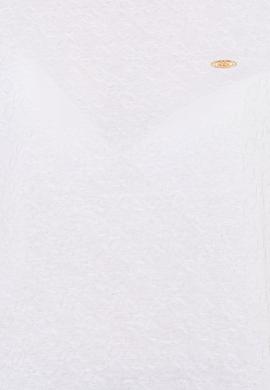 Kadın Beyaz Bisiklet Yaka Tişört - 50249039005