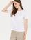 Kadın Beyaz Bisiklet Yaka Tişört