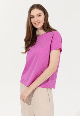 Kadın Menekşe Bisiklet Yaka Tişört - 50249039012