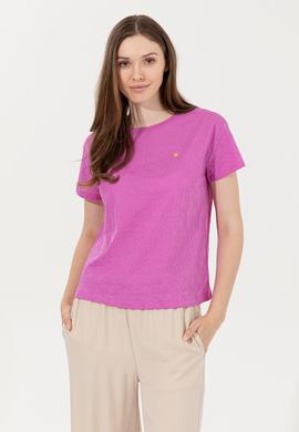 Kadın Menekşe Bisiklet Yaka Tişört - 50249039012