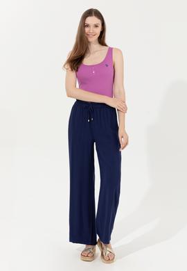 Kadın Menekşe Kolsuz Basic Tişört - 50246321043