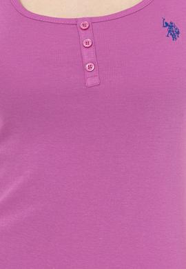 Kadın Menekşe Kolsuz Basic Tişört - 50246321043