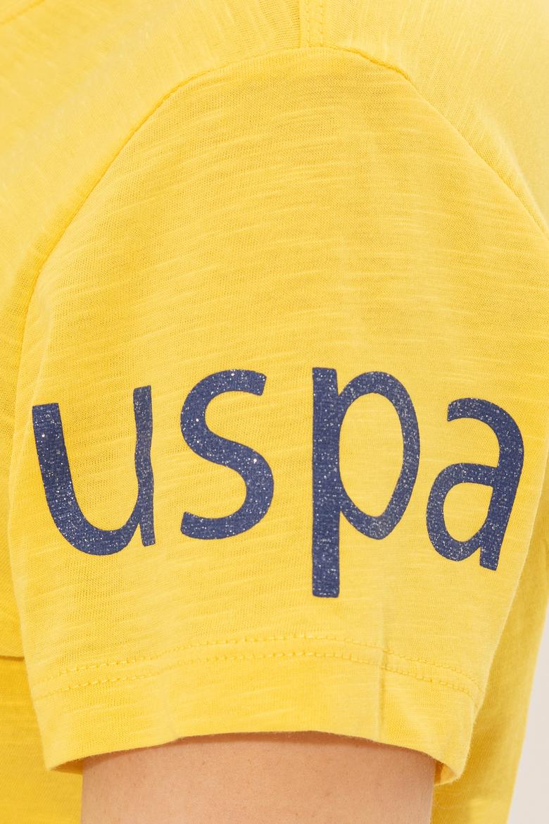 Kadın Açık Sarı Bisiklet Yaka Tişört - 50248142046