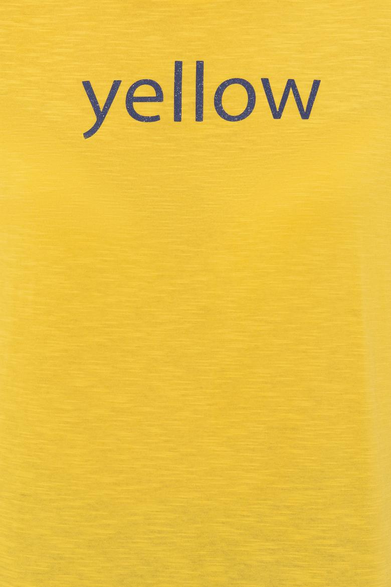 Kadın Açık Sarı Bisiklet Yaka Tişört - 50248142046