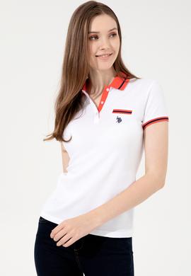 Kadın Beyaz Polo Yaka Tişört - 50248051004