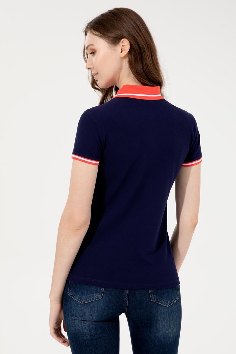 Kadın Lacivert Polo Yaka Tişört - 50248051013