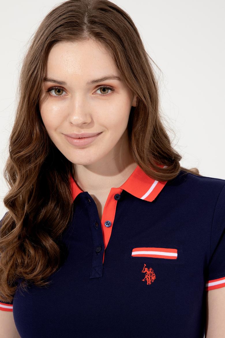 Kadın Lacivert Polo Yaka Tişört - 50248051013