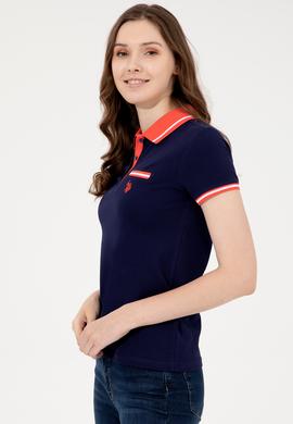 Kadın Lacivert Polo Yaka Tişört - 50248051013