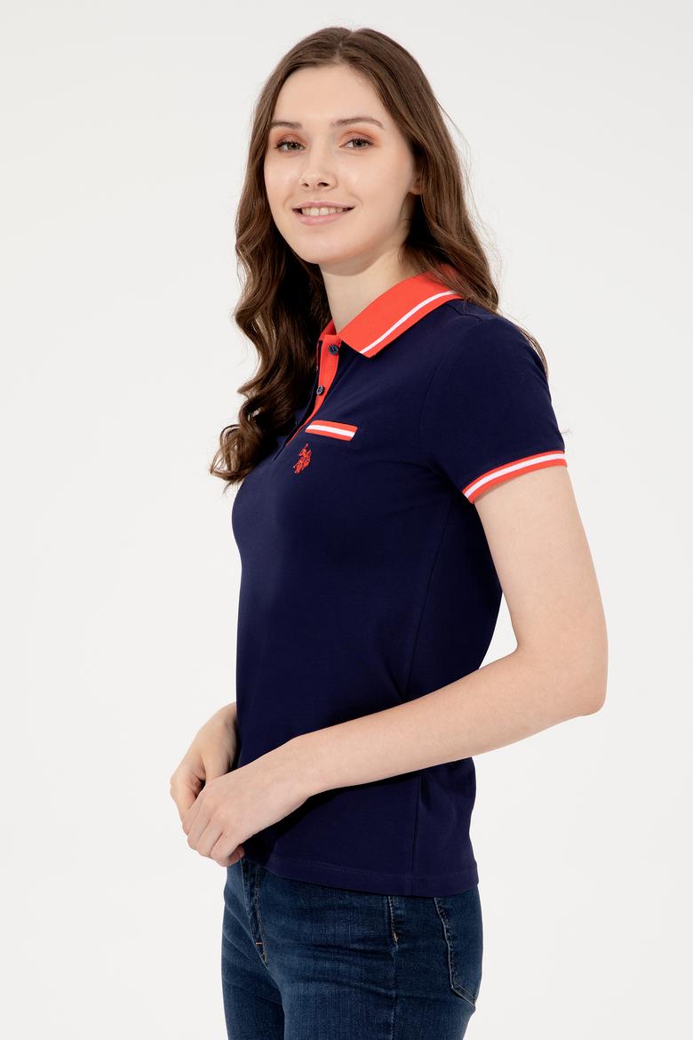 Kadın Lacivert Polo Yaka Tişört - 50248051013